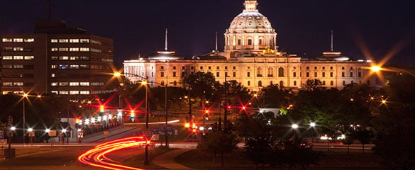 Minnesota - State capitol building at night