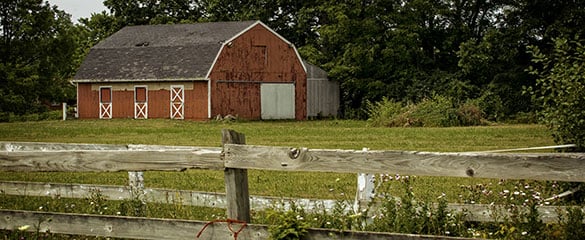 Ohio - Red barn with fence