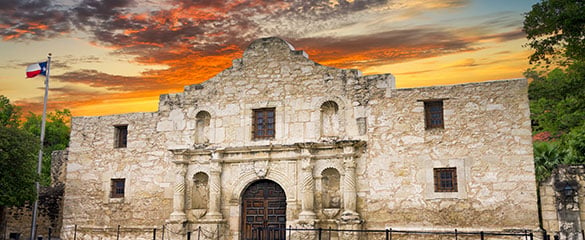Texas - Alamo building at dusk