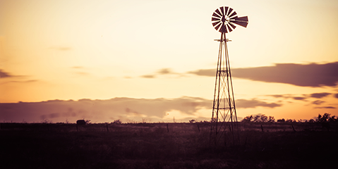 Oklahoma - Piedmont Windmill at sunset