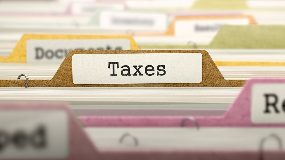 Taxes Concept on File Label in Multicolor Card Index. Closeup View. Selective Focus..jpeg